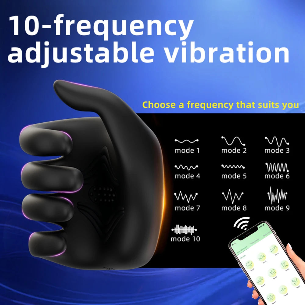 10 Vibrating Modes Male Sex Toys Penis Vibrator Male Masturbator Finger-Shaped Penis Trainer Adult Sex Toy & Games for Men Women