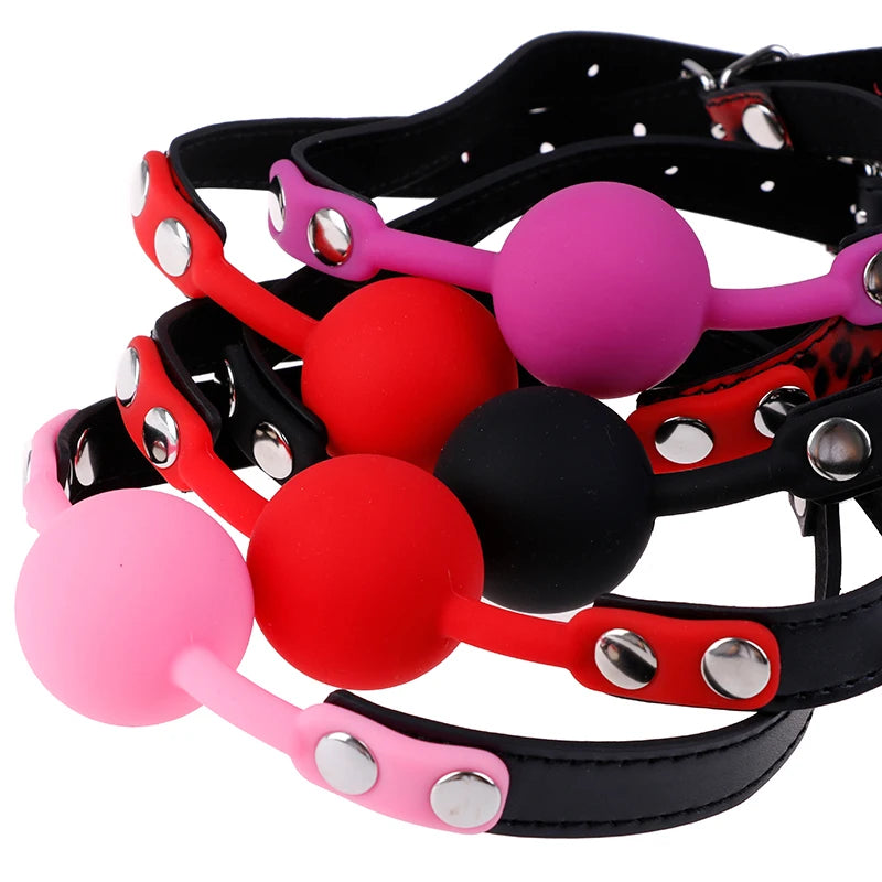 Hot！4 Colors Soft Silicone Gag Ball Woman Sexy Gag Oral Fetish Sex Toys For Couples Oral Fixation Bondage Restraints Erotic Toy