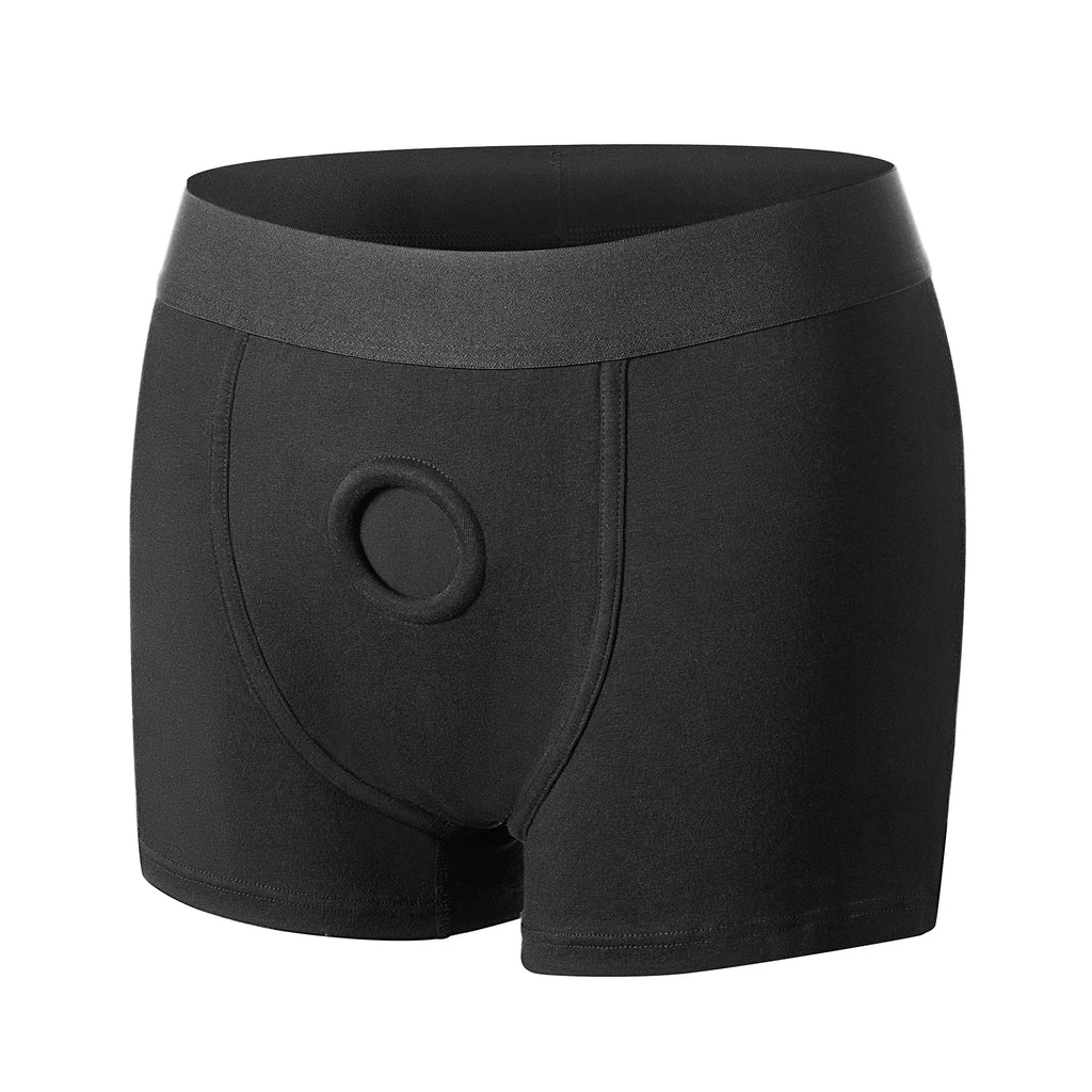 Quker Bean Black Strap On Harness Underwear Boxer Briefs Boxer Shorts