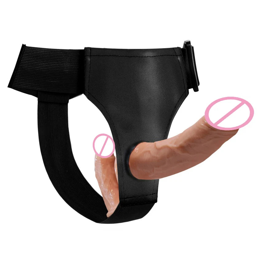 Strap On Wearable Penis Double-Ended G-Spot Dildo for Lesbian Soft Silicone Vagina Anus Massager Couples Sex Toys Adult Products