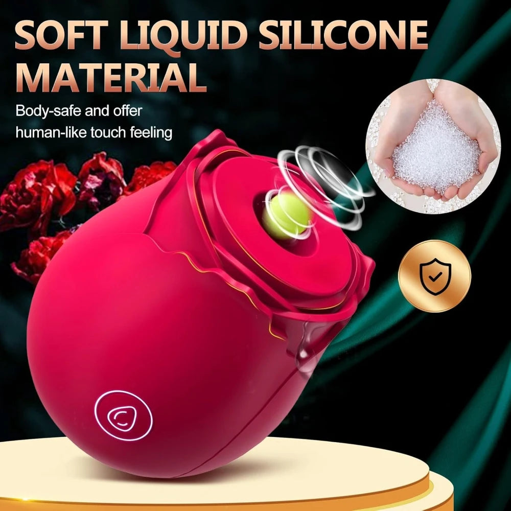 Rose Sex Toy Adult with 9 Sucking Vibrator for Women G Spot Massger Clit Nipple Sucker Vibration for Female Couples Sex Game
