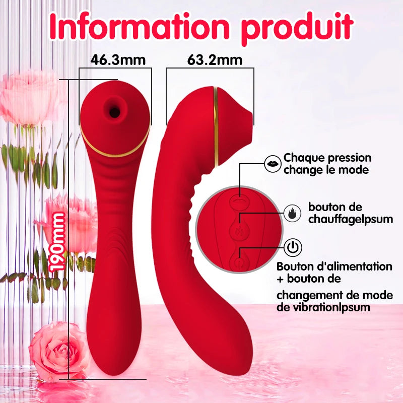2 in 1 Female Sex Toys Clitoral Nipple Anal G-Spot Double Stimulation Vibrating Masturbator Sucking Adult Toy for Women 18+