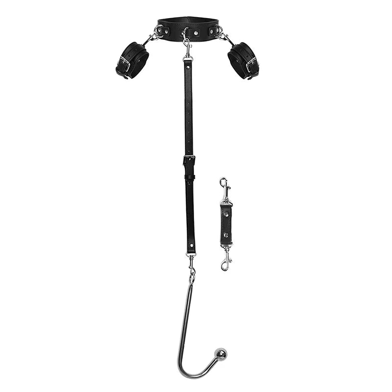 BDSM Alternative Sexual Couples Kit Metal Anal Hook Harness Necklace Bondage Handcuffs Sex Toys for Women Sadomasochism Accessor