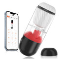 Male Masturbator Sex Toys for Men Penis Vibrator with APP Penis Pump with 9 Vibrating & 360° Tongue Licking Adult Sex Product