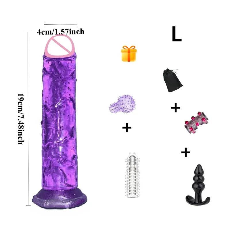 Adult Sex Toys Dildo Adults Fun Jelly Dick Suction Cup Pussy Butt Plug Anal Masturbator Realistic Dildos Safer Sex Products 18+