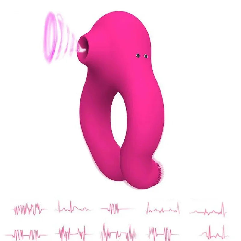 10 Frequency Sucking Vibrator Sex Shop Penis Ring Clit Sucker Cock Ring Adult Products Scrotum Massager Sex Toys for Couple