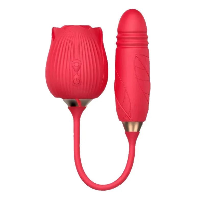 Rose Toy Sucking Vibrator Stimulator for Women with 10 Sucker Thrusting Dildo G Spot Vibrators Adult  Toys for Woman Man Couples