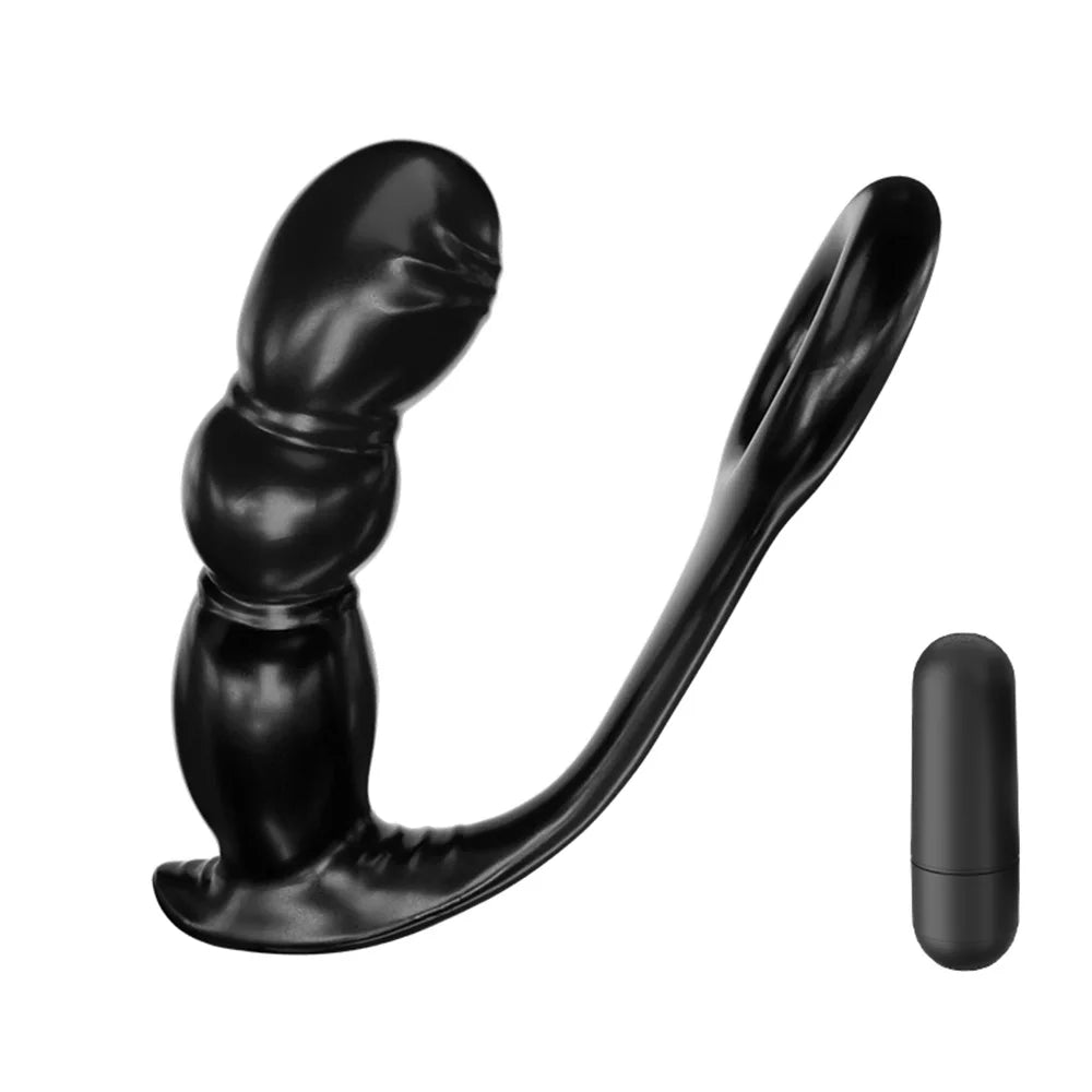 10 Frequency Male Thrusting Anal Dildo Vibrator Prostate Massager Vibrating Anal Plug Cock Ring Adult Anal Sex Toys for Gay Men