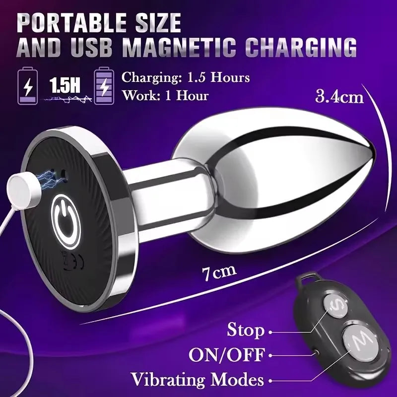 BDSM Remote control electric anal plug butt plug, magnetic charge,G-spot masturbation, Passionate party dance, adult pleasure, a