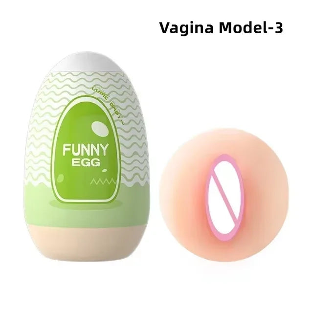 Portable Sex Toys Soft Rubber Adult Toys Realistic Male Vagina Pocket Type Genital Toys Egg Shaped Stimulator Penis Massager