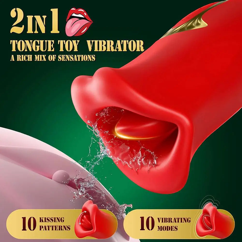 For Women Dildo Vibrator Sex Toys Tongue Licking Sucking Female Adult Masturbation Sex Toys Powerful Stimulator