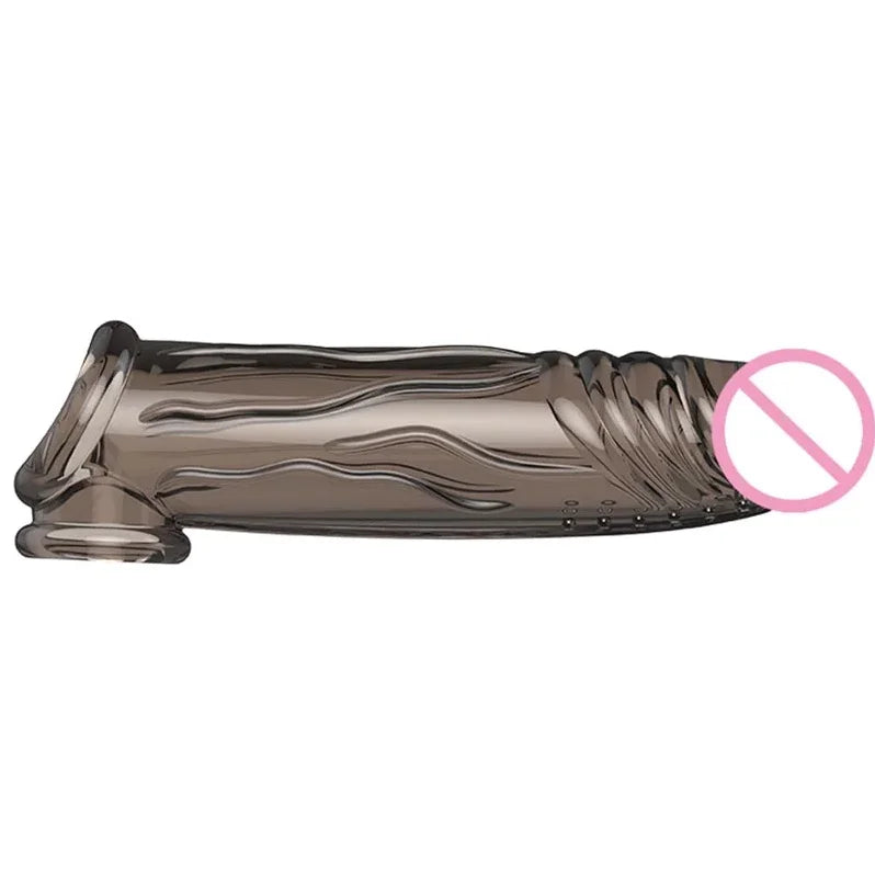 Male Cock Time Sex Toys For Men Organ Chastity Reusable Penis Enlargement Silicone Condoms Penis Extension Ring Sleeve Vibrators
