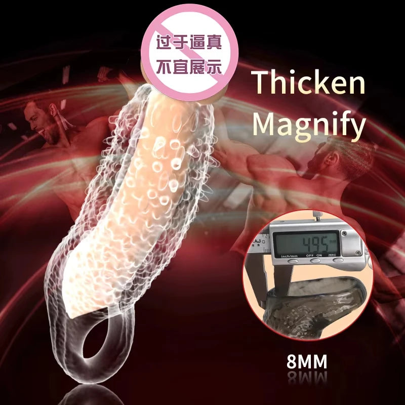 Delay Ejaculation Penis Sleeve Extender Sex Delay Penis Extension Anal Plug Sex Toys For Men No Vibrator For Women Sex Products