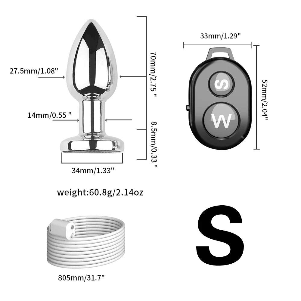 BDSM Remote control electric anal plug butt plug, magnetic charge,G-spot masturbation, Passionate party dance, adult pleasure, a
