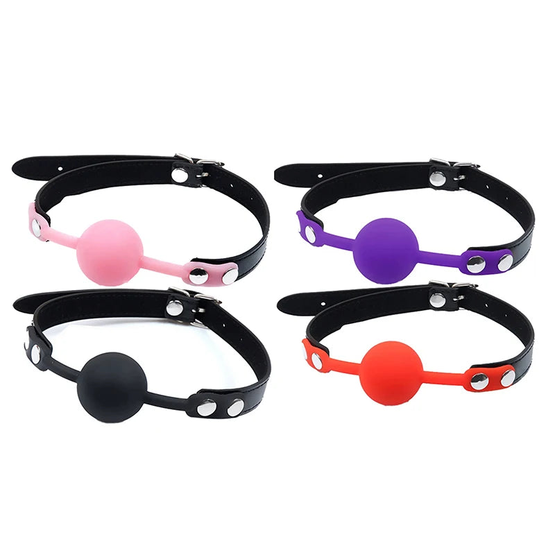 Hot！4 Colors Soft Silicone Gag Ball Woman Sexy Gag Oral Fetish Sex Toys For Couples Oral Fixation Bondage Restraints Erotic Toy
