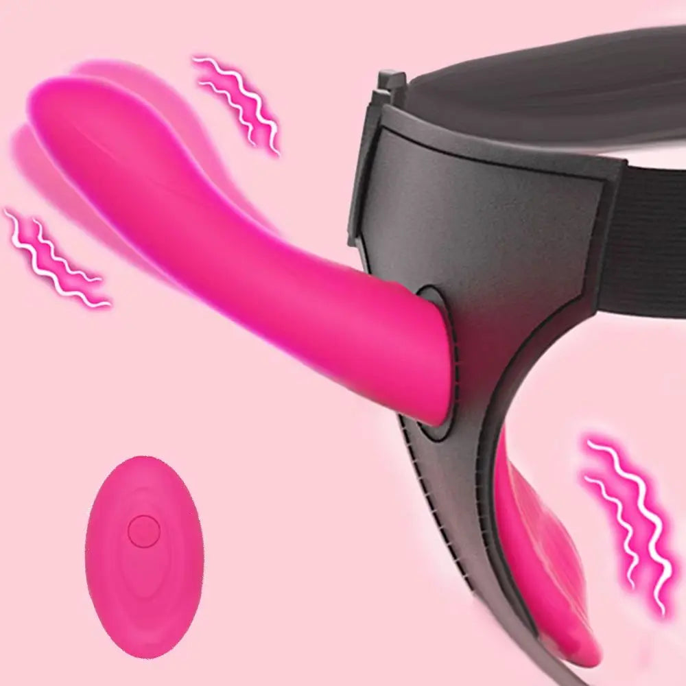 Strap On Double Headed Vibrating Dildo Adjustable Vibrator With 10 Speeds G-spot Vagina Massager Wearable Harness Sex Toy