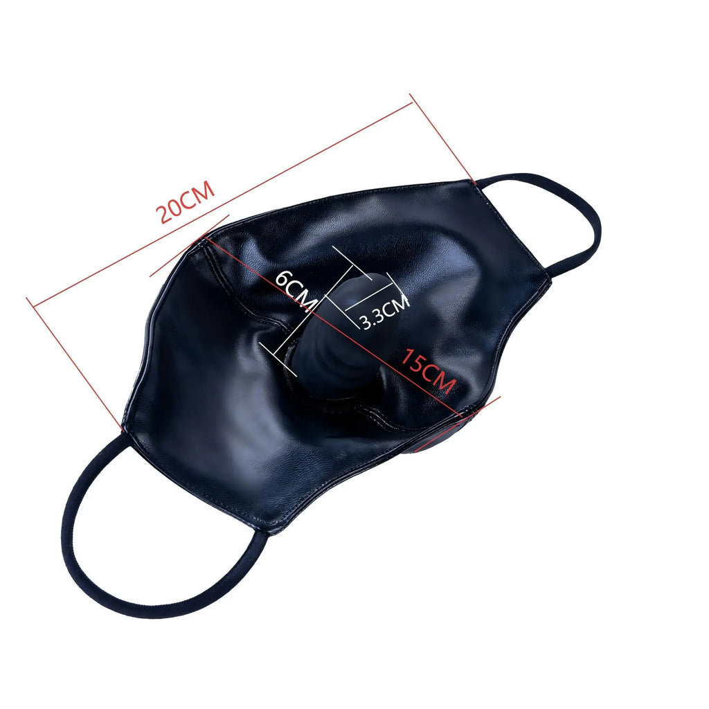 BDSM Face Mask Fetish Mouth Gag Dildo Bondage Restraints Open Mouth Strap Gag Oral Dilator Fetish Slave Cosplay Adult Games