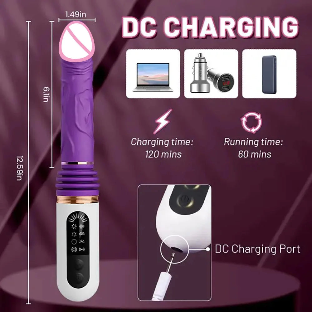 Sex Thrusting Machine for Woman G Spot Automatic Masturbation Dildo Sex Machine Automatic Telescopic Thrusting Dildo Vibrator