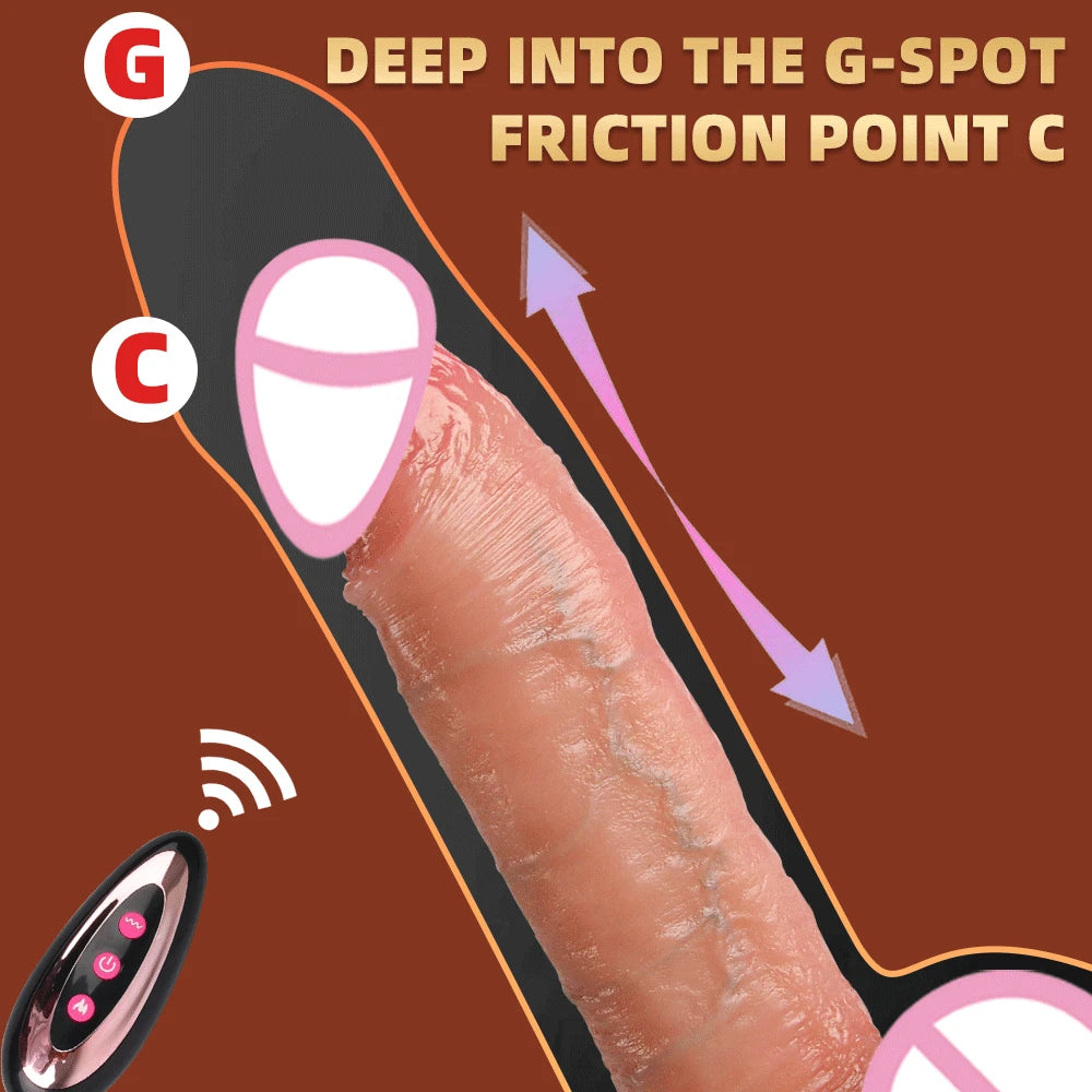Realistic Remote Dildo Sex Toys Vibrator Women Adult Sexy Silicone Heating Big Penis G-Spot Telescopic Suction Stimulator Toy
