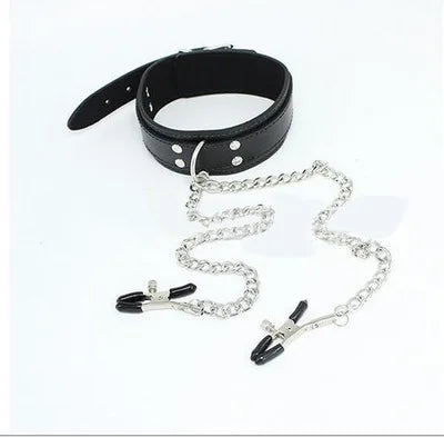 Adult Games Sexy Toys For Women Couples BDSM Bondage Fetish Collar Chain Collars Nipple Clamps Vagina Clitoris Sex Products 18+
