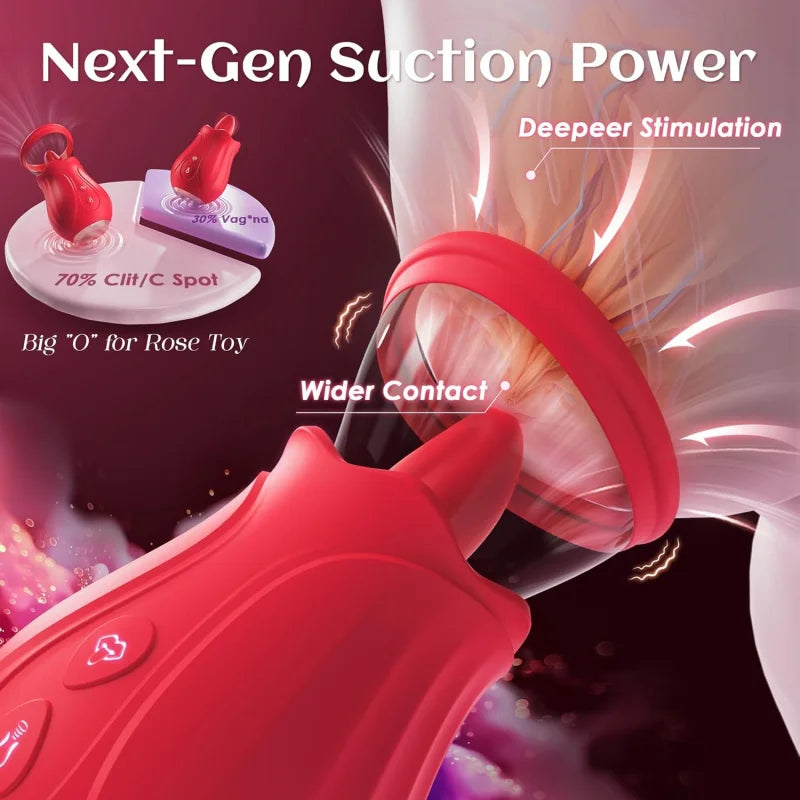 Rose Toy - AI APP Adult Toys for Women 7 Sucking & 10 Tongue 360° Licking & Vibrating, Rose Sex Toy Vibrators for Clit Nipple