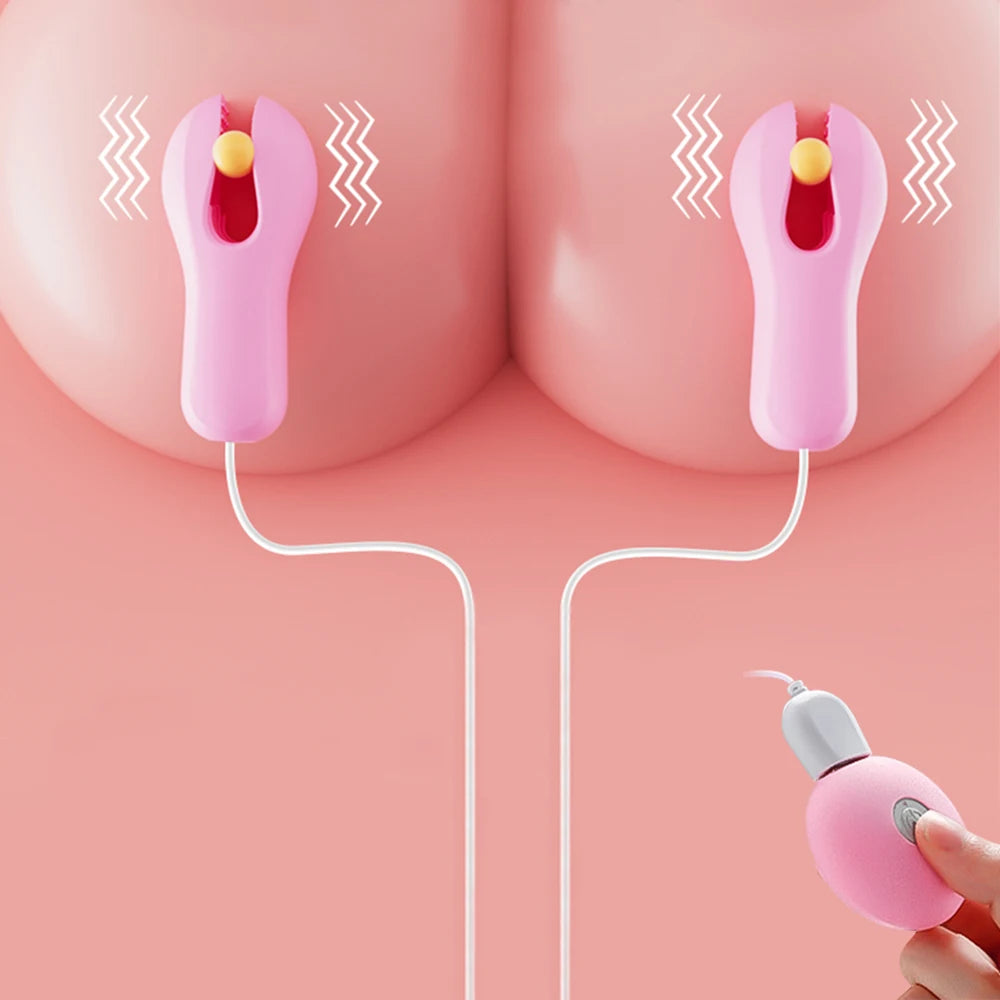 Sex Toy Electric Wearable Nipple Clip Vibrator Erotic Tease Nipple Breast Masturbator G-spot Massage Stimulator Female Adult Toy