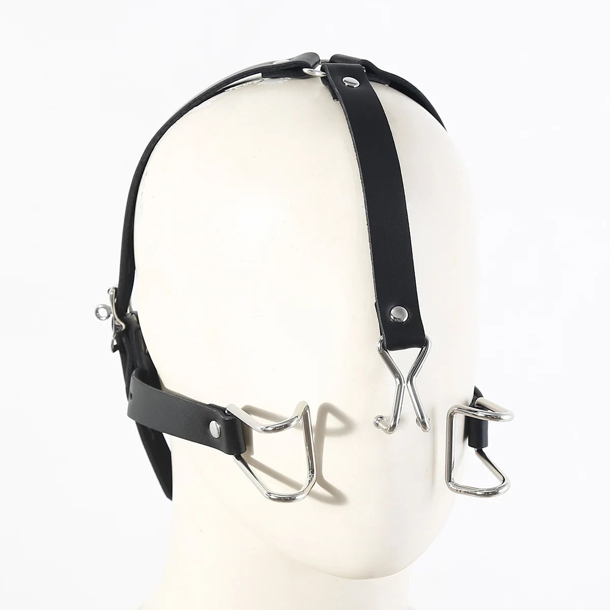bdsm Sex Metal Integrated Mouth Gag with Adjustable Nose Hook Expansion Plug Sex Toys for Couple SM Games Adult Toys