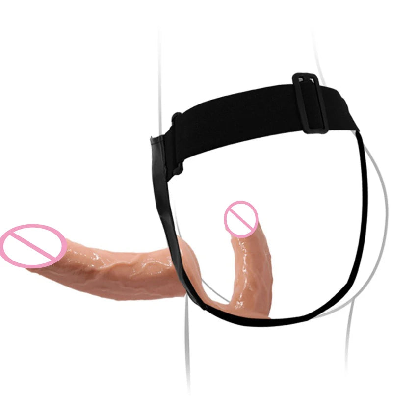 Strap On Wearable Penis Double-Ended G-Spot Dildo for Lesbian Soft Silicone Vagina Anus Massager Couples Sex Toys Adult Products