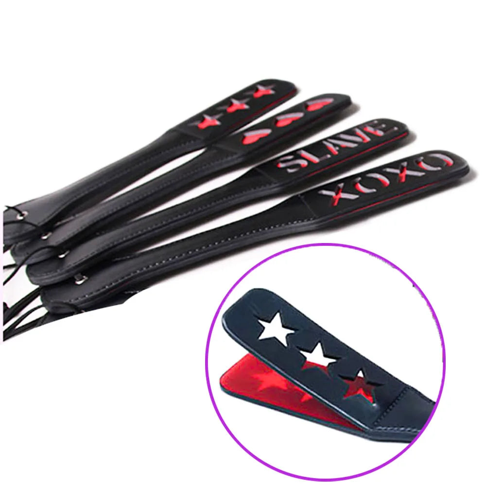 pattern Printed BDSM Paddle Unique Design, Soft Leather Material, Ideal for BDSM Interaction and Other Intimate Scenes