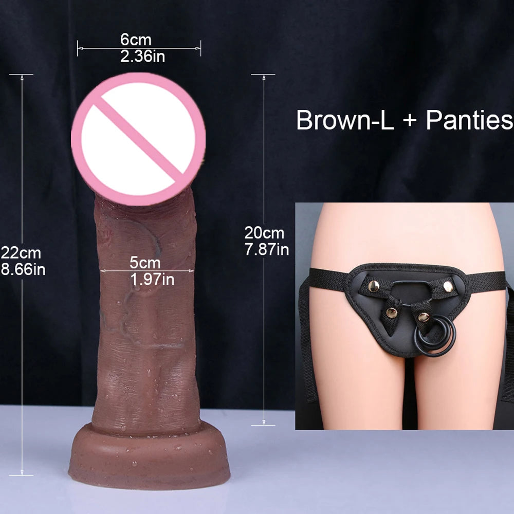 Realistic Dildos Dark Big Glans Soft Penis Dick Adults Vagina Anal Sex Toys Cock Suction Cup Faloimetaor Sexyshop For Women Man