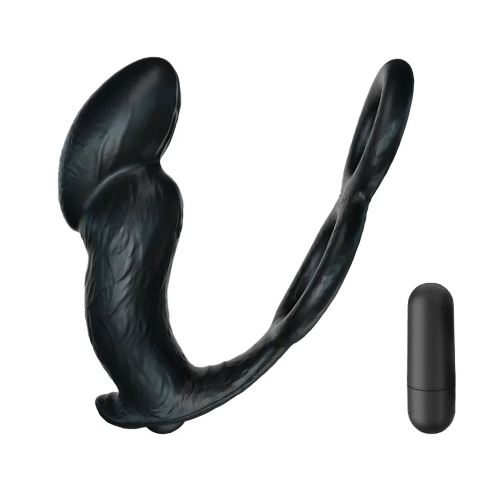 10 Frequency Male Thrusting Anal Dildo Vibrator Prostate Massager Vibrating Anal Plug Cock Ring Adult Anal Sex Toys for Gay Men